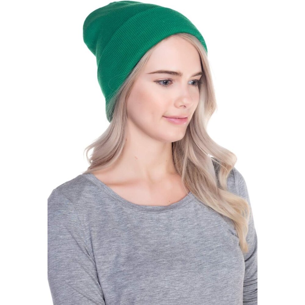 Beanie Men Women - Unisex Cuffed Plain Skull Knit Hat Cap - Picture 3 of 7